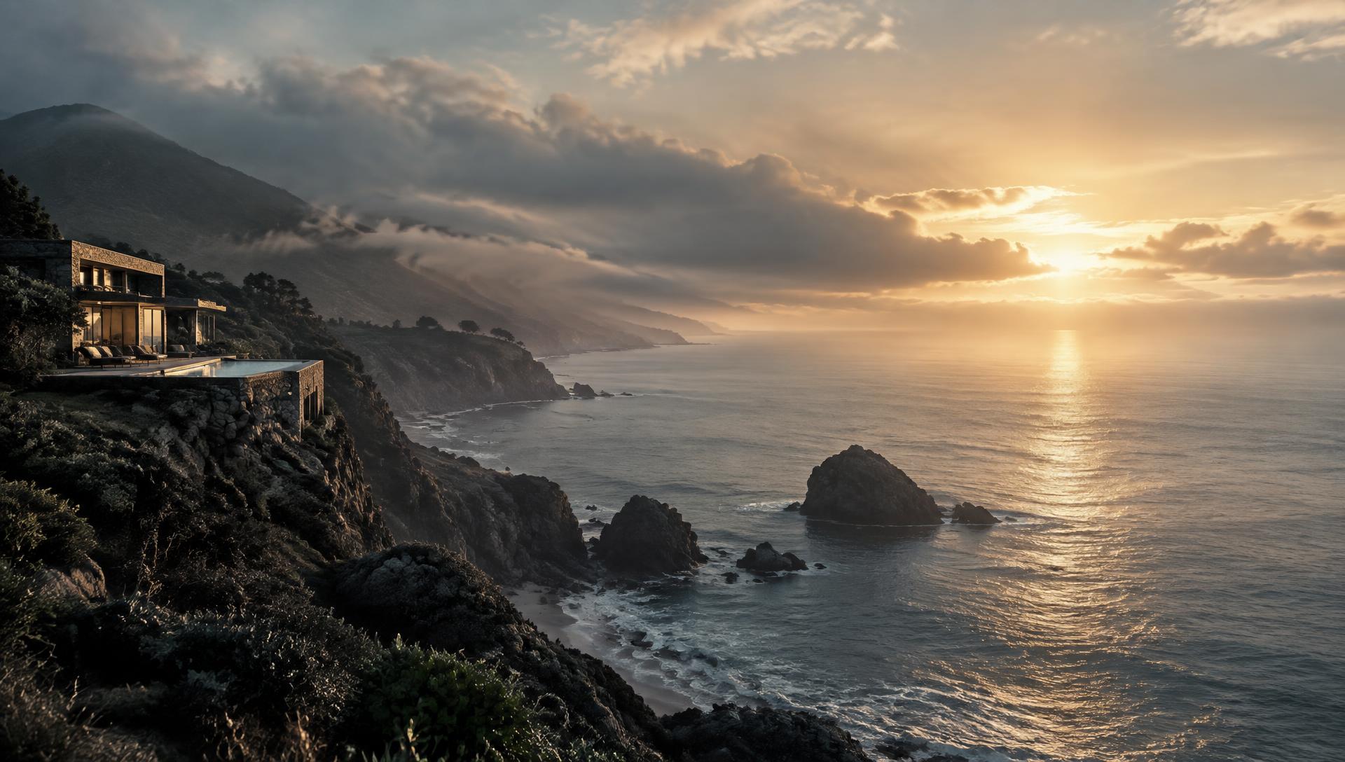 Ocean coastline at dawn